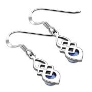 Synthetic Azure Opal Celtic Silver Earrings Set - e309